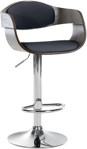 Sgabello Kingston in Similpelle nero/grigio