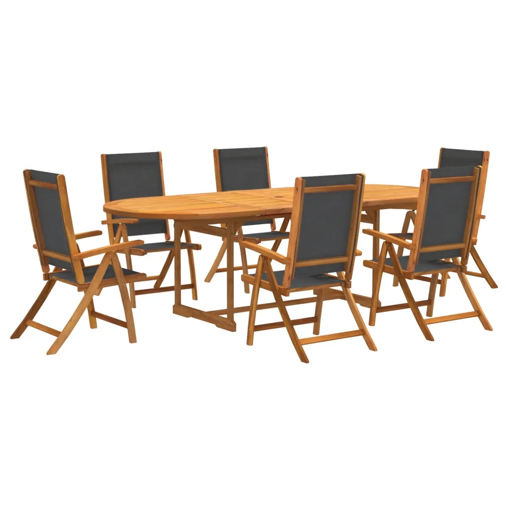 Set Pranzo da Giardino 7pz Legno Massello di Acacia e Textilene 3279262
