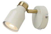 Applique Nezori 1xGU10 bianco avorio oro metallo Rabalux