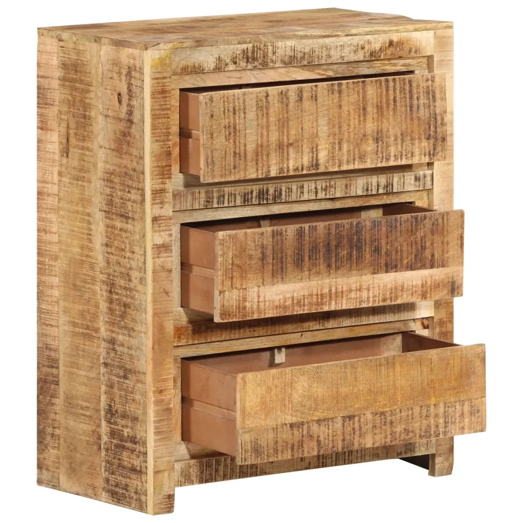 Cassettiera 60x33x75 cm in Legno Massello di Mango