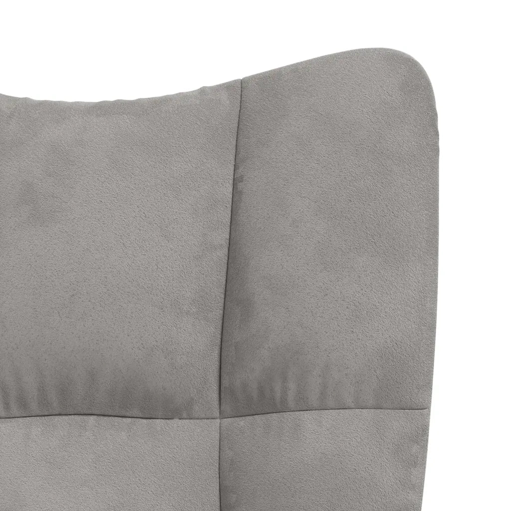 Sedia a Dondolo Grigio Chiaro in Velluto 328139