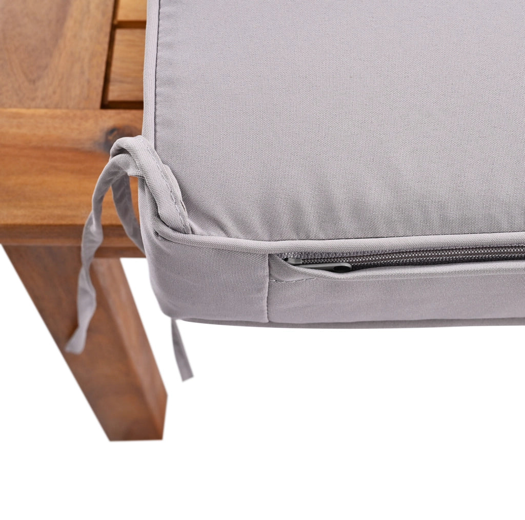 Set salotto da giardino 3 pezzi in legno di acacia; grigio; con 2 divani a 2 posti e tavolo