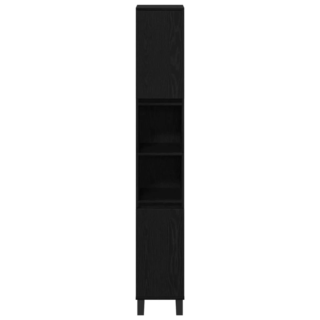 Mobile da Bagno Rovere Nero 30 x 30 x 190 cm Legno multistrato 862883