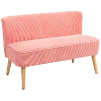Divano a Due Posti, Design Scandinavo Elegante, Struttura in Legno Massello, Fino a 150 kg, 117 x 56,5 x 77 cm, Rosa