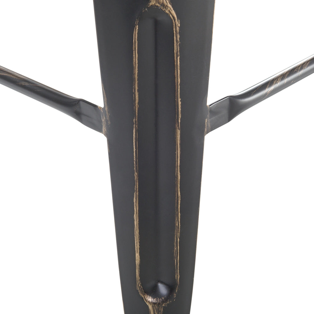 Set di 2 Sgabelli da Bar Nero con Acciaio dorato 76 cm Impilabile Altezza Bancone Industriale