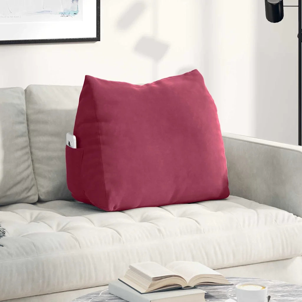 Cuscino per Schiena Rosso Vino 60 x 20 x 50 cm Tessuto in Cords 42015053