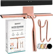 Douchewisser a metallo con supporto 24,5 cm - Accessori per la doccia - Douchewisser con appoggio - Spazzola per doccia, vetro e specchio - Spazzola per doccia in cabina - Roségoud