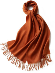 Sala da inverno confortevole e calda, scialle da donna lungo con piumini di cotone, morbido come la lana di cammello, 32*180cm, Arancione