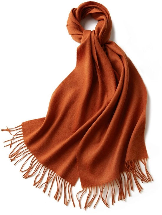 Sala da inverno confortevole e calda, scialle da donna lungo con piumini di cotone, morbido come la lana di cammello, 32*180cm, Arancione