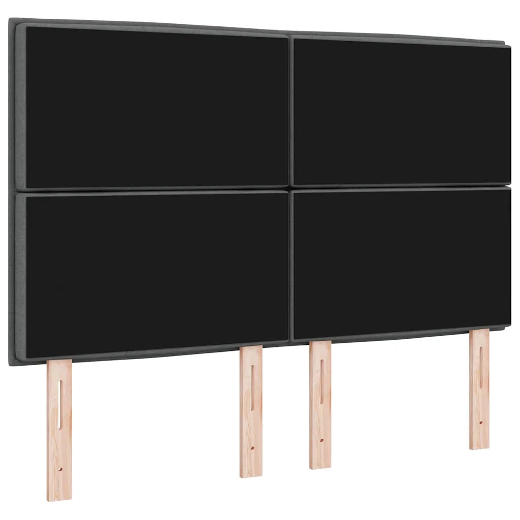 Testiera LED con strisce LED Grigio scuro 144 cm Tessuto 3338287