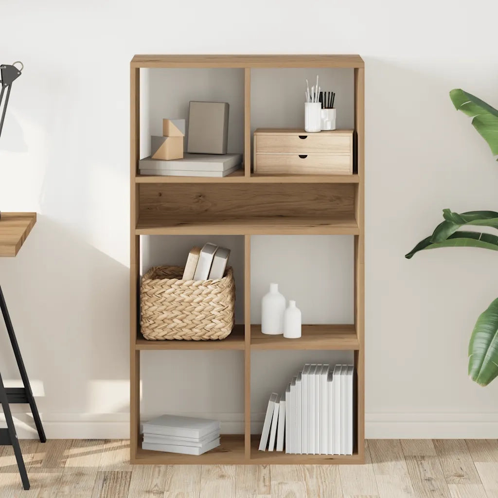 Libreria-Scaffale per Libri-Mobile di Stoccaggio Rovere Artigianale 66x31x112 cm Legno Multistrato