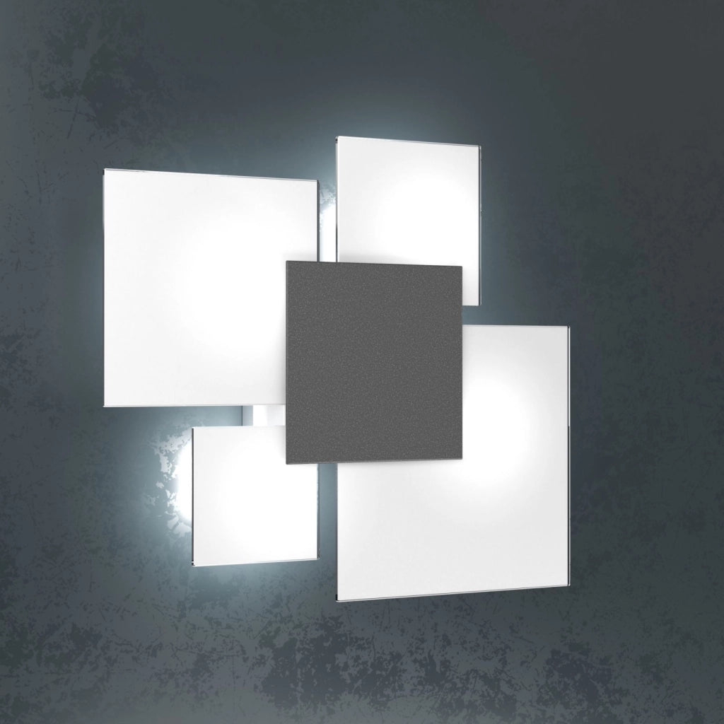 UPGRADE-45 APPLIQUE-PLAFONIERA 4 LUCI GRIGIO ANTRACITE 1148-45-GA