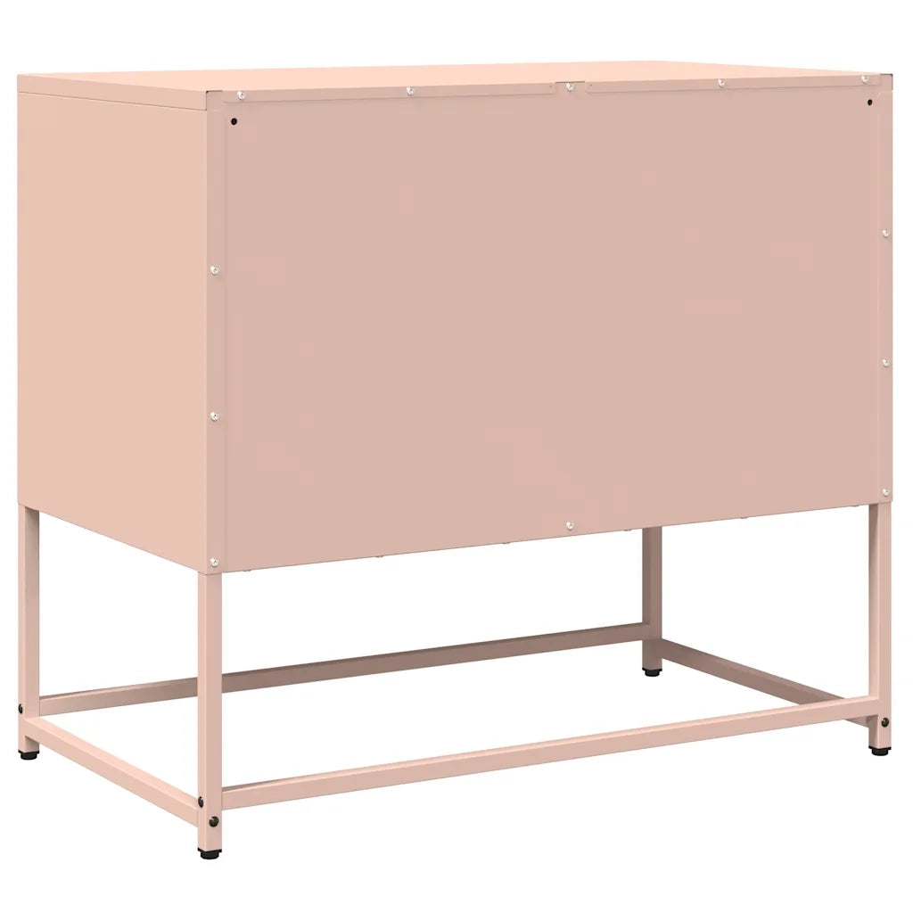 Mobile TV-Credenza per TV-Console TV Rosa 68x39x60,5 cm in Acciaio Laminato a Freddo