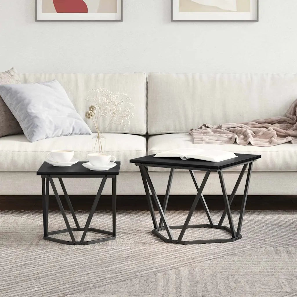 Set tavolini 2 pcs Rovere nero 50 x 50 x 40 cm 868267
