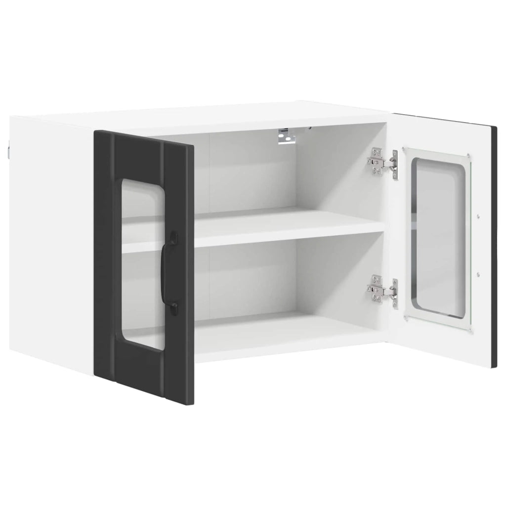 Set di 2 pensili da cucina moderni 60 x 31 x 40 cm pratici per riporre oggetti stile pulito legno composito nero 02_0053987