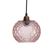Lampada a sospensione Corvus in vetro rosa