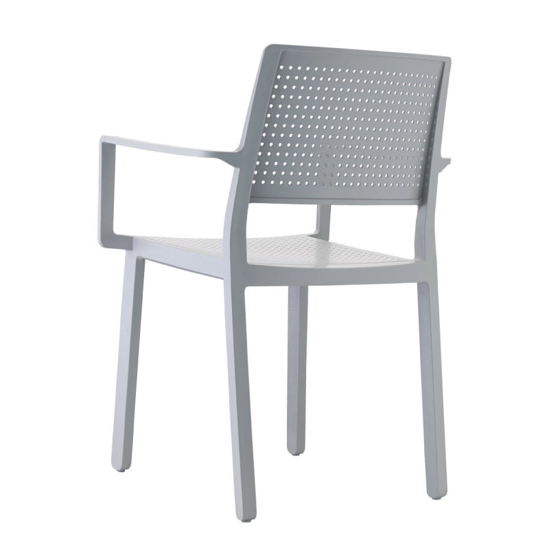 SET 4 PEZZI SEDIA EMI CON BRACCIOLI TECNOPOLIMERO MADE IN ITALY SCAB DESIGN - Grigio chiaro 82