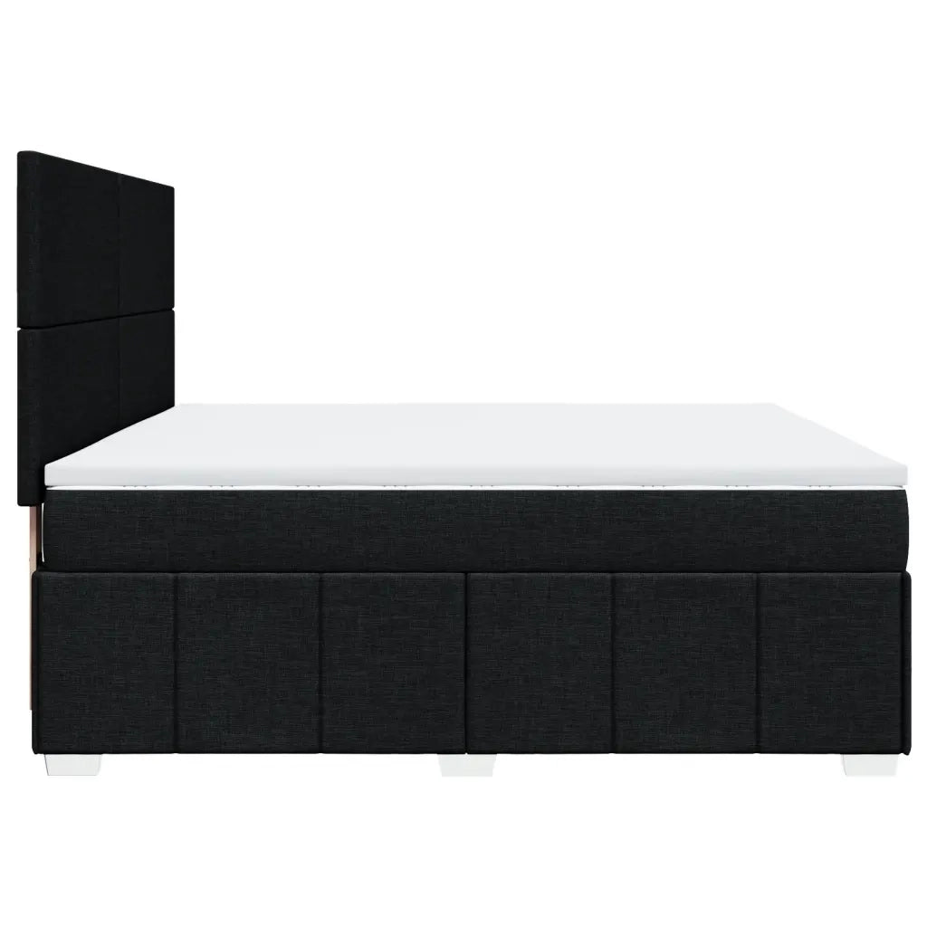 Giroletto a Molle con Materasso Nero 180x200 cm in Tessuto