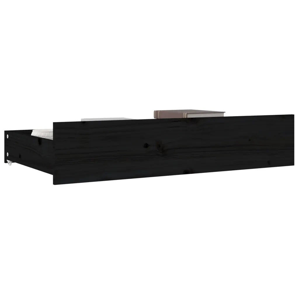 Cassettoni da Letto 4 pz in Legno Massello di Pino Nero