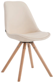 Sedia visitatore Laval in similpelle gambe tonde natura,crema