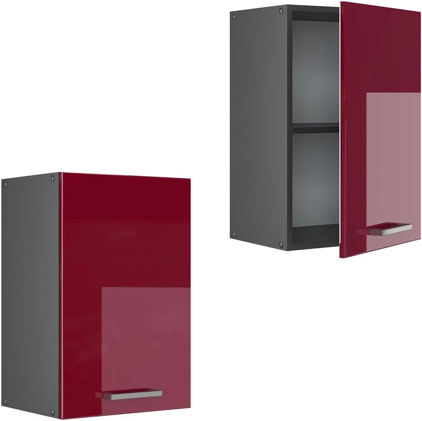 Pensile da cucina R-Line, Rosso lucido, 40 cm, per la libera combinazione all'interno di sistemi cucina modulari