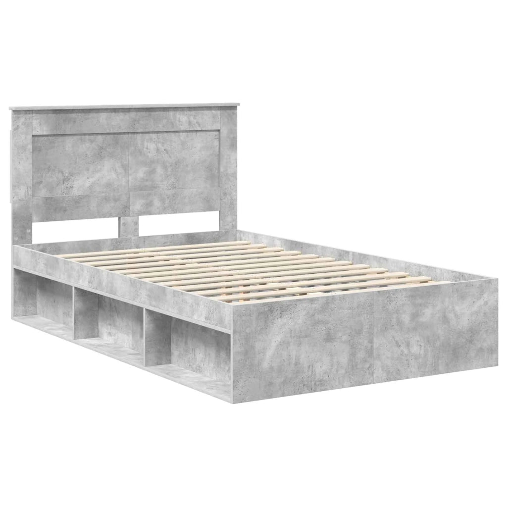 Struttura del letto Calcestruzzo 120 x 190 cm Pino massello