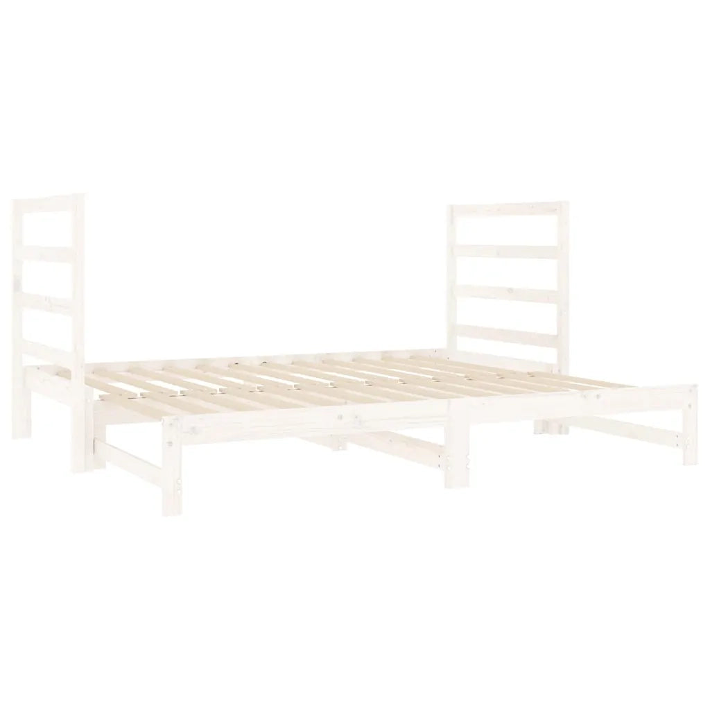 Dormeuse Estraibile Bianca 2x(90x190) cm Legno Massello di Pino 3124763