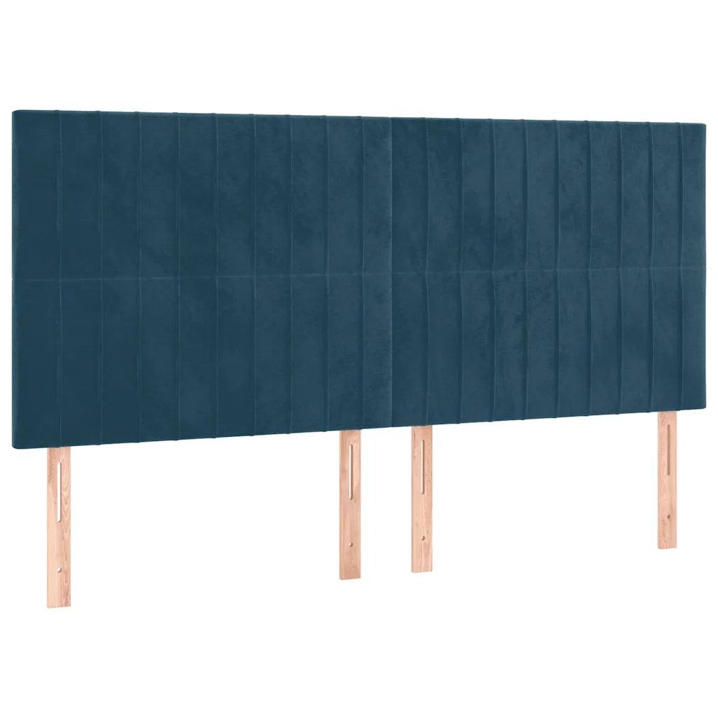 Testiera-Testata-Testiera Decorativa Blu Scuro 160x5x118/128 cm Velluto 987845