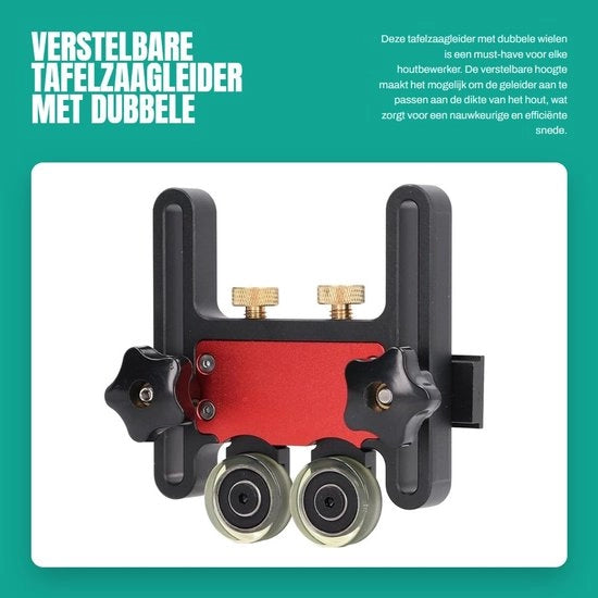Tavolozza per tagliare tavole - Guida per profilo a sezione rettangolare - Altezza regolabile - Materiale in lega di alluminio - Doppie ruote - Blocco di guida a forma di T - Resistente all'usura - Guida per tagliare la tavola