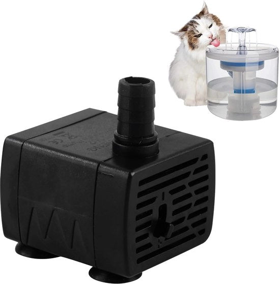 Mini pomp per fonteino di acqua per animali domestici, sostituzione pompante per fonteino per animali, caricabile via USB, piccola pompante silenziosa per fonteini per animali domestici, 3W, nero