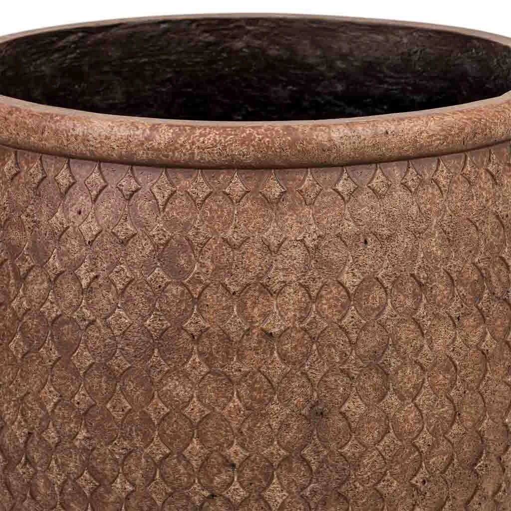 Vaso fibra di vetro marrone rossastro 33x33x33 cm