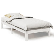 Letto singolo | Letto per adulti | Giroletto senza Materasso Bianco 80x200 cm Legno Massello Pino