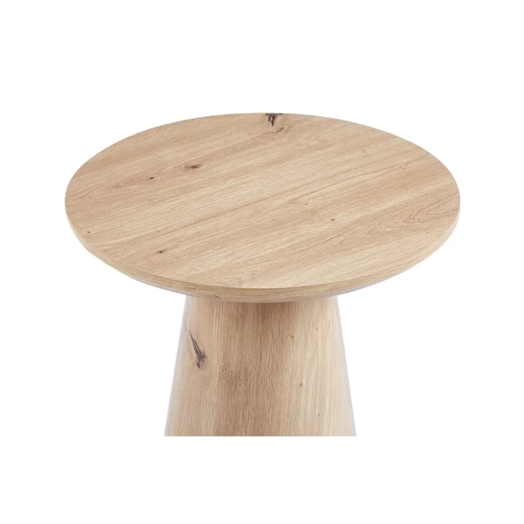 Tavolino d'appoggio rotondo collezione TIGNES – Effetto pino – D45 x H55 cm