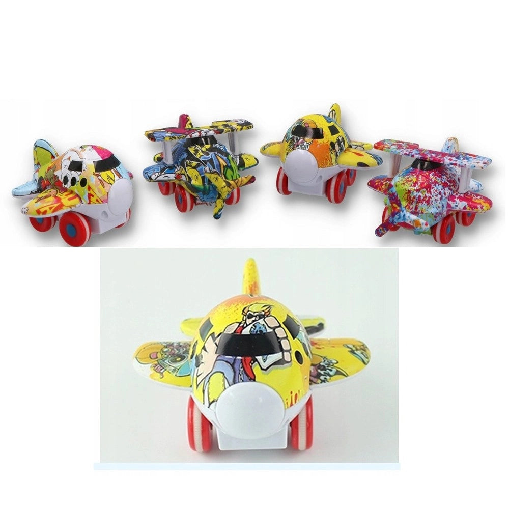 Trade Shop - Aeroplano Con Frizione Giocattolo Educativo Bambini Aereo Con Retro Carica -