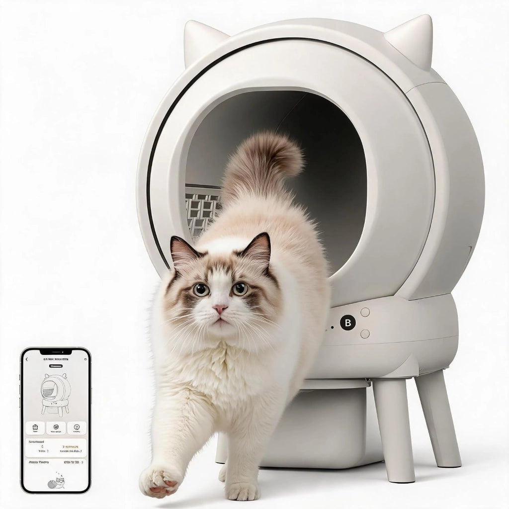 Lettiera Gatto Autopulente 73 L Con APP; Capacità Massima; Lettiera Automatica Per Gatti; Lettiera Con Triplo Sensore Di Sicurezza; Ampio Spazio;Adatta a Famiglie Con Più Gatti
