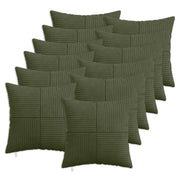 Federa 12 pcs ALMELO Verde 45 x 45 cm corduroy 914781