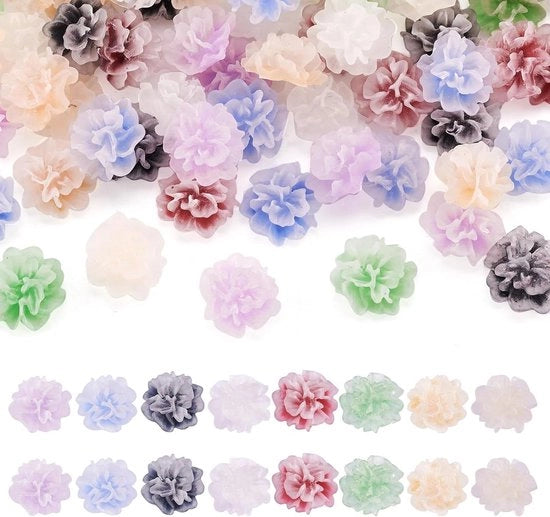 60 pezzi di cabochon a molla liscia fiori a molla per fiori per collane senza foro cabochon piatto per hobby fai da te scrapbooking decorazioni per gioielli