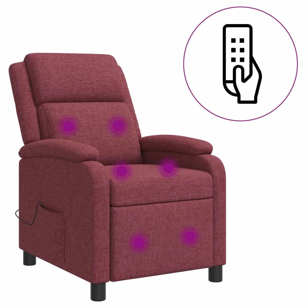 Divano Sedia-Poltrona Massaggiante Rosso Vino Tessuto 871580