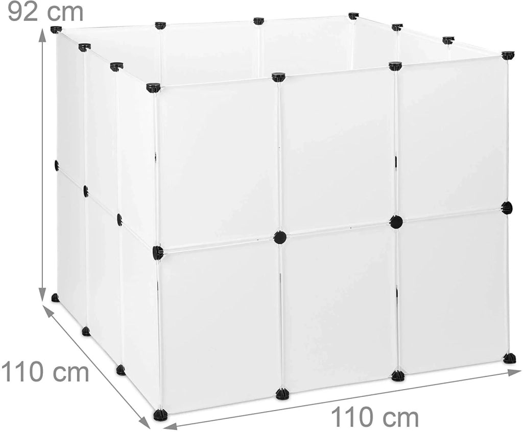 Recinto in plastica per piccoli animali conigli 24 pannelli bianco 13_0000968