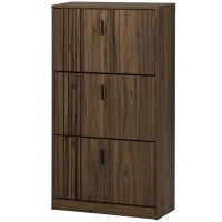 Mobile Scarpiera a 3 Livelli con Ripiani Regolabili per 18 Paia max, in Truciolato, 63x24x117 cm