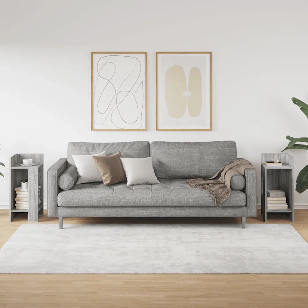 Tavolini Laterali 2 pz con Ripiano Grigio Sonoma 25,5x27x60 cm 858553