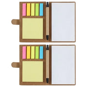 Libretto per appunti 2 pezzi - Forma a spirale - Carta kraft - Appunti autoadesivi - Segnalibri delle pagine - Ocrista con penna - 100 fogli di carta bianca - Blocco appunti