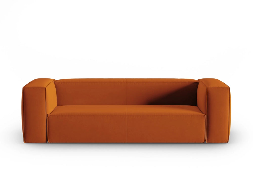 Cosmopolitan Design - Divano "Mackay" 4 posti in velluto terracotta 