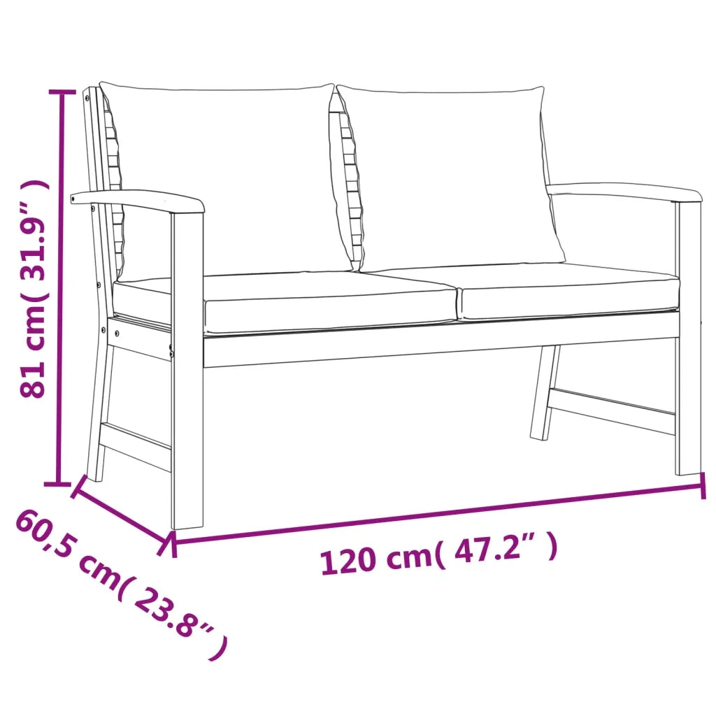 Set da Pranzo da Giardino 9pz con Cuscini Legno Massello Acacia 3154980