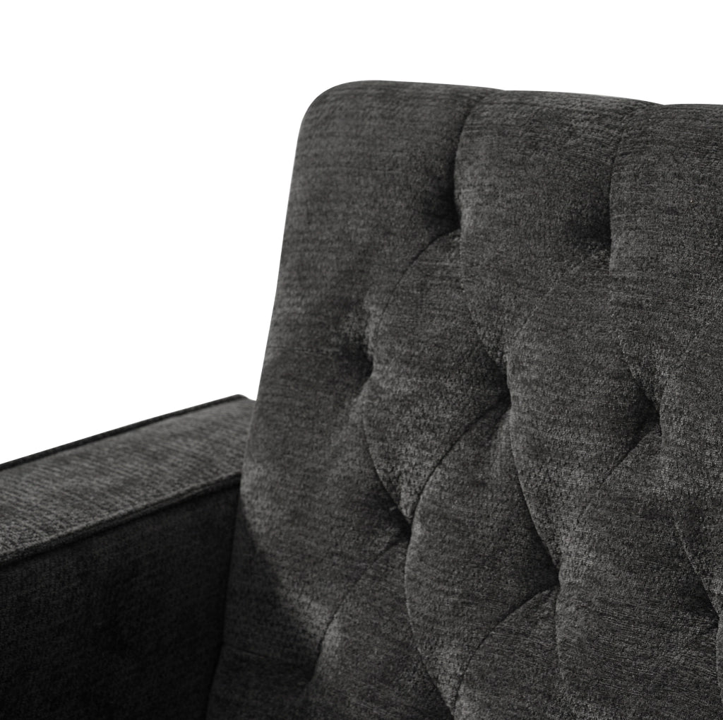 Divano letto 140x137x84 cm convertibile con schienale reclinabile in chenille grigio