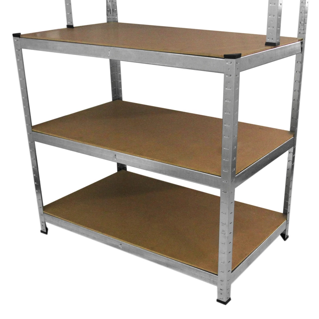Tavolo da Lavoro con Scaffale in Acciaio Galvanizzato Senza Bulloni Grigio