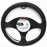 Trade Shop - Coprivolante Universale Auto Fodera Protezione Sterzo 38cm Nero Con Rilievi Cv-20 -