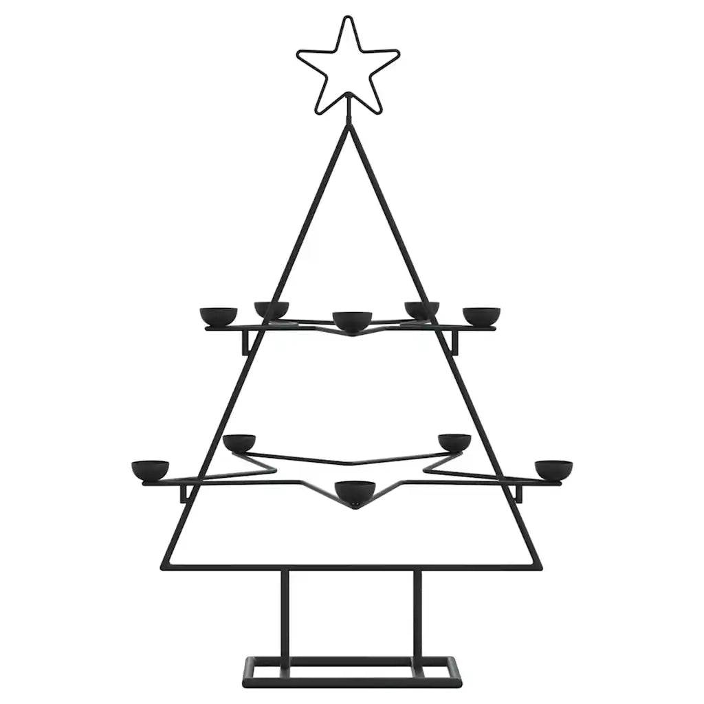 Albero di Natale Decorativo in Metallo Nero 75 cm 4018962