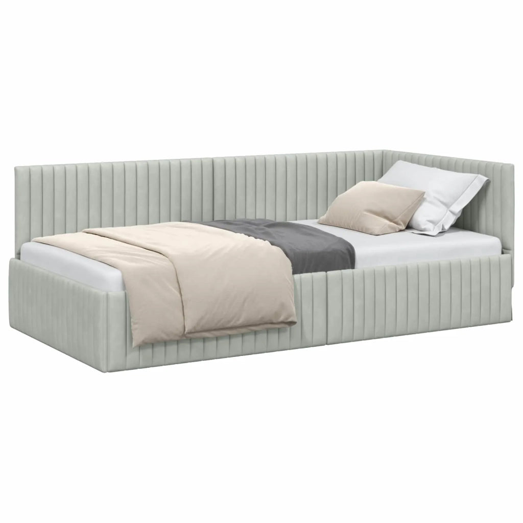Cornice del letto ad angolo Grigio chiaro 100 cm x 200 cm 42016276