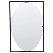 Specchio da parete in metallo nero 40 x 60 cm Specchio decorativo da parete in stile moderno da appendere